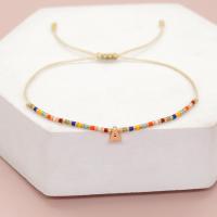 Glass Seed Beads Bracelets, Seedbead, with Zinc Alloy, handmade, Adjustable & fashion jewelry & Unisex multi-colored Approx 28 cm 