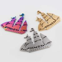 Stainless Steel Vehicle Pendant, 304 Stainless Steel, Sail Boat, Vacuum Ion Plating, vintage & DIY Approx 1mm 