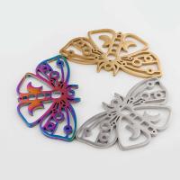 Stainless Steel Animal Pendants, 304 Stainless Steel, Butterfly, Vacuum Ion Plating, vintage & DIY & hollow Approx 1mm [