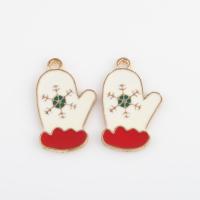 Zinc Alloy Christmas Pendants, Christmas Glove, gold color plated, DIY & enamel, mixed colors Approx 2mm, Approx 