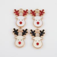 Zinc Alloy Christmas Pendants, Christmas Reindeer, gold color plated, DIY & enamel Approx 1.3mm, Approx 