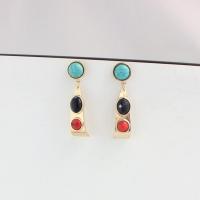 Turquoise Zinc Alloy Earring, with turquoise, fashion jewelry & for woman, 50mm 