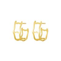Sterling Silver Stud Earring, 925 Sterling Silver, plated, fashion jewelry & for woman & hollow 7mm 
