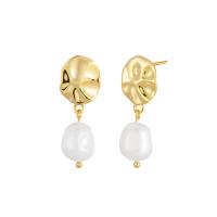 Sterling Silver Pearl Drop Earring, 925 Sterling Silver, with Freshwater Pearl, plated, fashion jewelry & for woman 