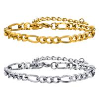 Stainless Steel Chain Bracelets, 304 Stainless Steel, Vacuum Ion Plating, fashion jewelry & for man 