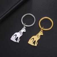 Stainless Steel Key Chain, 304 Stainless Steel, Dog, Vacuum Ion Plating, fashion jewelry & Unisex 