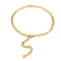 Stainless Steel Anklets Jewelry, 304 Stainless Steel, Star, fashion jewelry & for woman, golden Approx 10.63 Inch 