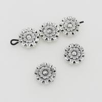 Perles intercalaires en alliage de zinc, roue dentée, Plaqué de couleur d'argent, DIY, 12mm Environ 1mm, Environ Vendu par sac