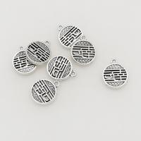 Zinc Alloy Jewelry Pendants, Round, antique silver color plated, DIY & hollow Approx 1mm, Approx 