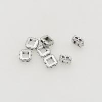 Perles intercalaires en alliage de zinc, cadre, Plaqué de couleur d'argent, DIY, 5mm Environ 2mm, Environ Vendu par sac