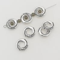 Perles intercalaires en alliage de zinc, Plaqué de couleur d'argent, DIY, 14.5mm Environ 1mm, Environ Vendu par sac