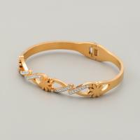 Stainless Steel Bangle, 304 Stainless Steel, fashion jewelry & for woman & with rhinestone, gold Approx 16.8 cm [