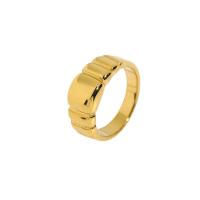 Titanium Steel Finger Ring, plated & for woman, golden [