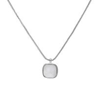 Sterling Silver Jewelry Necklace, 925 Sterling Silver, with White Shell, with 5CM extender chain, plated, for woman Approx 40 cm 