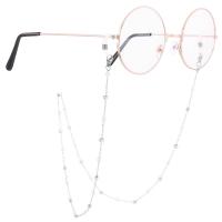 Titanium Steel Glasses Chain, with Plastic Pearl, plated, for woman 