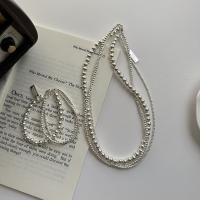 Fashion Sterling Silver Jewelry Sets, 925 Sterling Silver, Korean style & for woman 