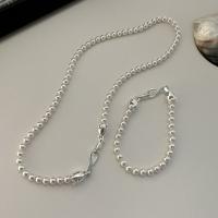 Мода стерлингового серебра ювелирные наборы, Серебро 925 пробы, с Стеклянный жемчуг, полированный, Корейский стиль & разные стили для выбора & Женский, продается PC