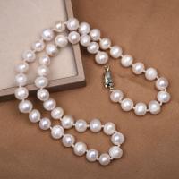 Natural Freshwater Pearl Necklace, with 304 Stainless Steel, fashion jewelry & for woman, white, 7-8mm Approx 40-45 cm 