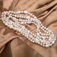 Freshwater Pearl Sweater Chain Necklace, fashion jewelry & multilayer & for woman, white, 7-8,9-10mm Approx 155 cm 