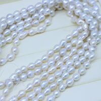 Perle de culture d'eau douce forme goutte, perle d'eau douce cultivée, larme, DIY, blanc, 8-9mm Environ 37-39 cm, Vendu par brin