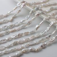 Perles nacres baroques de culture d'eau douce , perle d'eau douce cultivée, DIY, blanc, 10-16mm*8-10mm Environ 39-41 cm, Vendu par brin