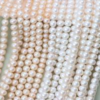 Perlas cultivadas de agua dulce Abalorio, Redondo aplanado, Bricolaje, más colores para la opción, 10-11mm, longitud:aproximado 37-40 cm, Vendido por Sarta