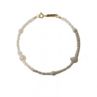 Perlen Armbänder, Natürliche kultivierte Süßwasserperlen, handgemacht, Modeschmuck & für Frau, weiß, Länge:17-20 cm, verkauft von Strang