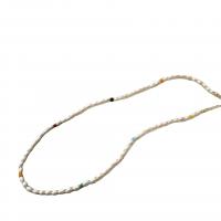 Стерлингового серебра жемчужное ожерелье, Пресноводные жемчуги, с 925 пробы, Связанный вручную, ювелирные изделия моды & Женский, разноцветный, длина:38-40 см, продается Strand