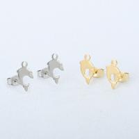 Stainless Steel Earring Stud Component, 304 Stainless Steel, Dolphin, Vacuum Ion Plating, fashion jewelry & DIY & for woman 