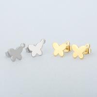 Stainless Steel Earring Stud Component, 304 Stainless Steel, Butterfly, Vacuum Ion Plating, fashion jewelry & DIY & for woman 