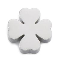 Stainless Steel Clover Pendant, 304 Stainless Steel, Four Leaf Clover, Vacuum Ion Plating, DIY & no hole 12mm [