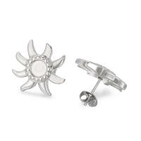 Stainless Steel Earring Stud Component, 304 Stainless Steel, Sun, Vacuum Ion Plating, fashion jewelry & DIY & for woman 21mm 