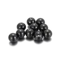 Edelstahl Perlen, 304 Edelstahl, rund, Vakuum-Ionen-Beschichtung, DIY, schwarz, 12mm, ca. 10PCs/Tasche, verkauft von Tasche