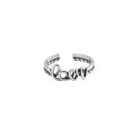 Sterling Silver Finger Ring, 925 Sterling Silver, Alphabet Letter, fashion jewelry & for woman & hollow, Inner Approx 17mm 