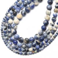 Sodalith Perlen, Sosalith, rund, DIY & verschiedene Größen vorhanden, Bohrung:ca. 1mm, Länge:ca. 38 cm, verkauft von Strang