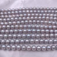 Naturales agua dulce perlas sueltas, Perlas cultivadas de agua dulce, Ligeramente redondo, Bricolaje, gris, 8mm, longitud:aproximado 38 cm, aproximado 60PCs/Sarta, Vendido por Sarta