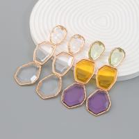 Zinc Alloy Stud Earring, with Resin, plated, fashion jewelry & for woman 