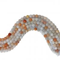 Single Gemstone Beads, Natural Stone, Round, polished, DIY mixed colors, 34-37.2CM 