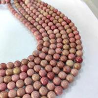 Rhodonite Beads, Round, polished, DIY pink, 34-37.2CM 