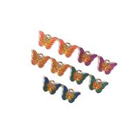 Zinc Alloy Enamel Pendants, Butterfly, gold color plated, DIY Approx 