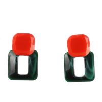 Resin Stud Earring, fashion jewelry & for woman, green 