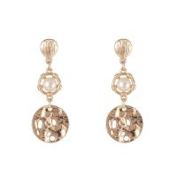 Zinc Alloy Stud Earring, with Plastic Pearl, fashion jewelry & for woman, 50mm 
