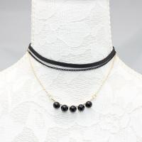 Fashion Multi Layer Necklace, Zinc Alloy, with leather cord, three layers & fashion jewelry & for woman Approx 11.81 Inch, Approx 12.99 Inch, Approx 14.17 Inch 