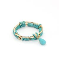 Bracelets de chaîne en laiton et turquoise, avec turquoise, Double couche & bijoux de mode & pour femme Environ 6.3 pouce, Vendu par PC
