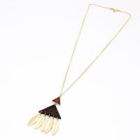 Zinc Alloy Necklace, with Wood, fashion jewelry & for woman Approx 27.55 Inch 