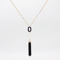 Zinc Alloy Necklace, with Clear Quartz, fashion jewelry & for woman Approx 27.55 Inch 