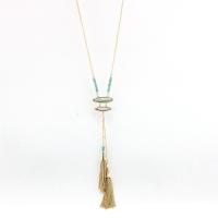 Zinc Alloy Sweater Chain Necklace, with turquoise, fashion jewelry & for woman Approx 27.55 Inch 