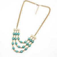Fashion Multi Layer Necklace, Zinc Alloy, with turquoise, fashion jewelry & multilayer & for woman Approx 16.53 Inch 