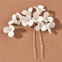 Hair Stick, Zinc Alloy, with Porcelain, fashion jewelry & for woman, white 
