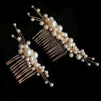 Decorative Hair Combs, Iron, with Plastic Pearl, fashion jewelry & for woman 100*40mm,120*40mm 